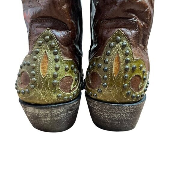 Old Gringo Brown & Green Studed Boots Women Size 6.5B - Picture 7 of 13